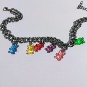 Gummy bear chain choker necklace